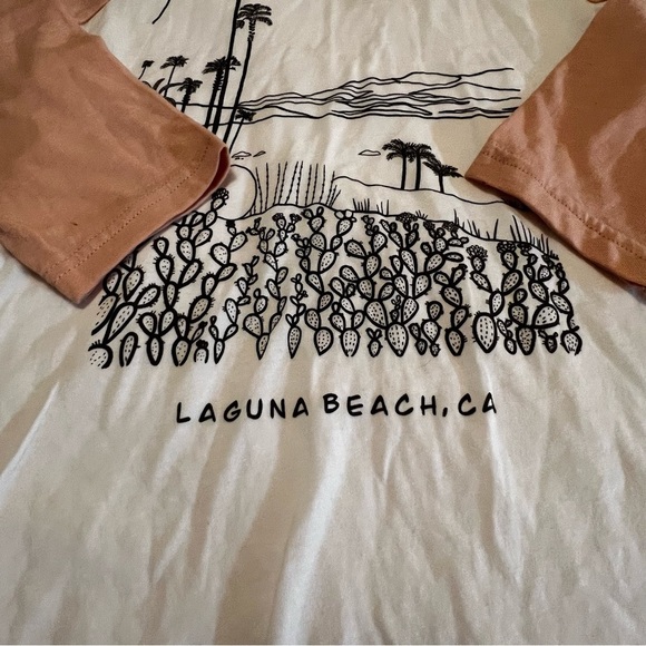 NWT Girls Airlume Jersey Large Laguna Beach California Shirt White Pink Large - Picture 9 of 12